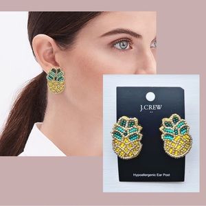 J.Crew Pineapple Beaded Statement Fashion Earrings